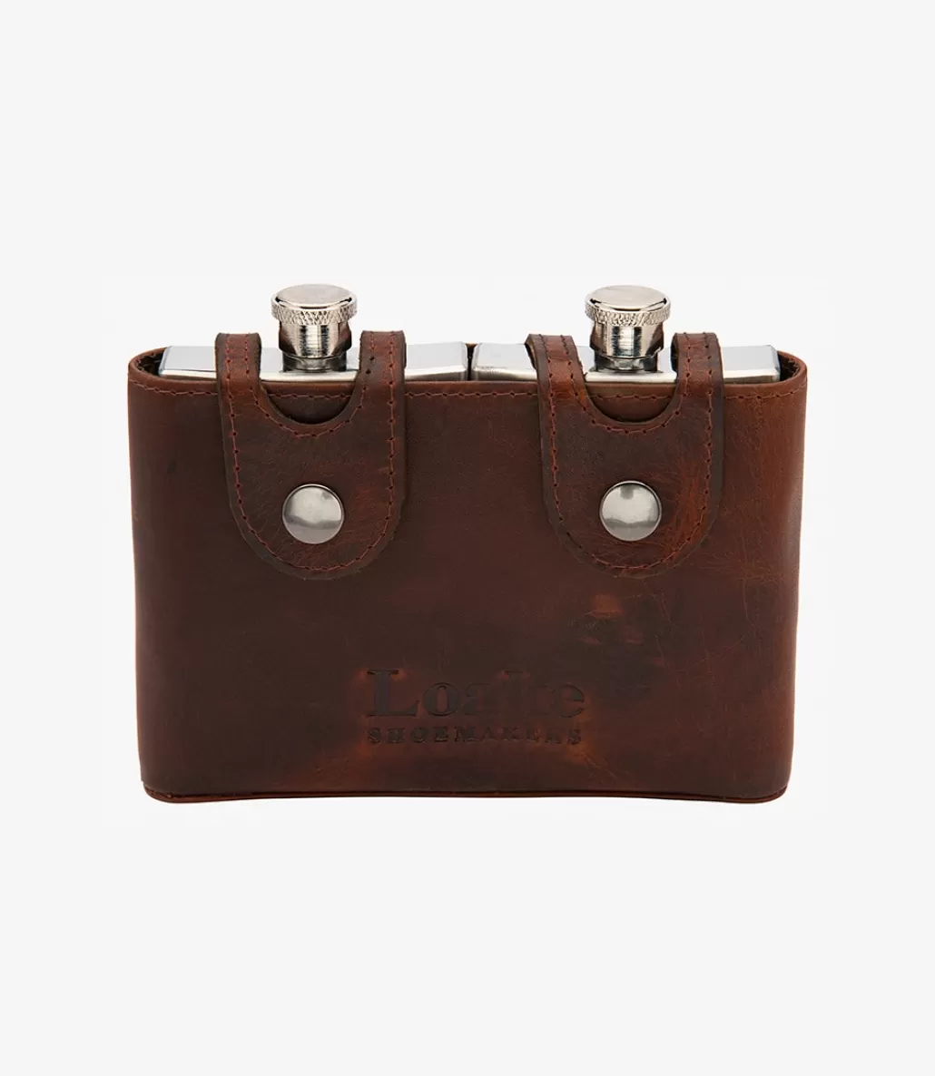 Sale Accessories | Loake Double Hip Flask Brown