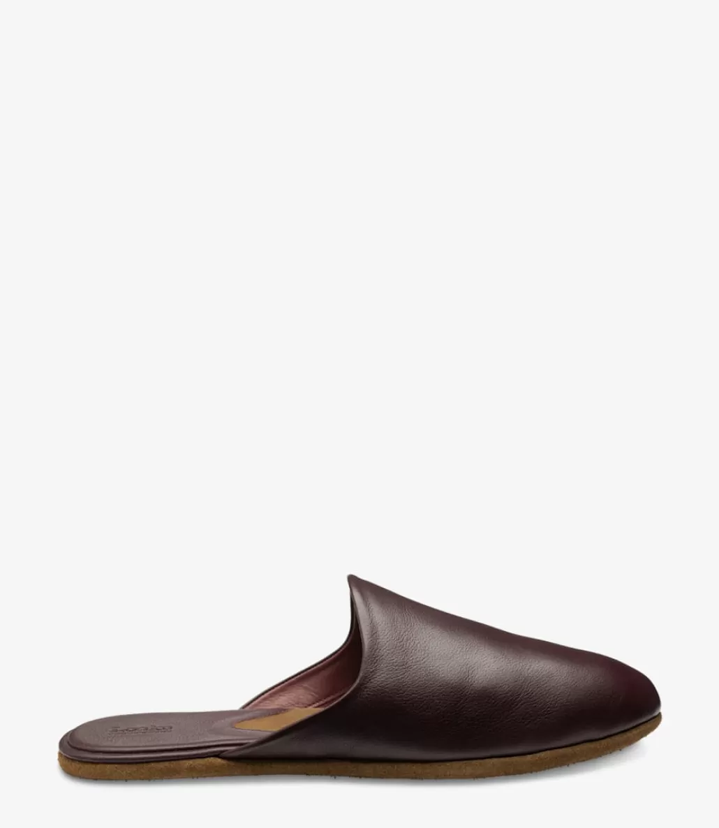 Slippers | Men's Slippers | Loake Garrick Slippers Burgundy Grain