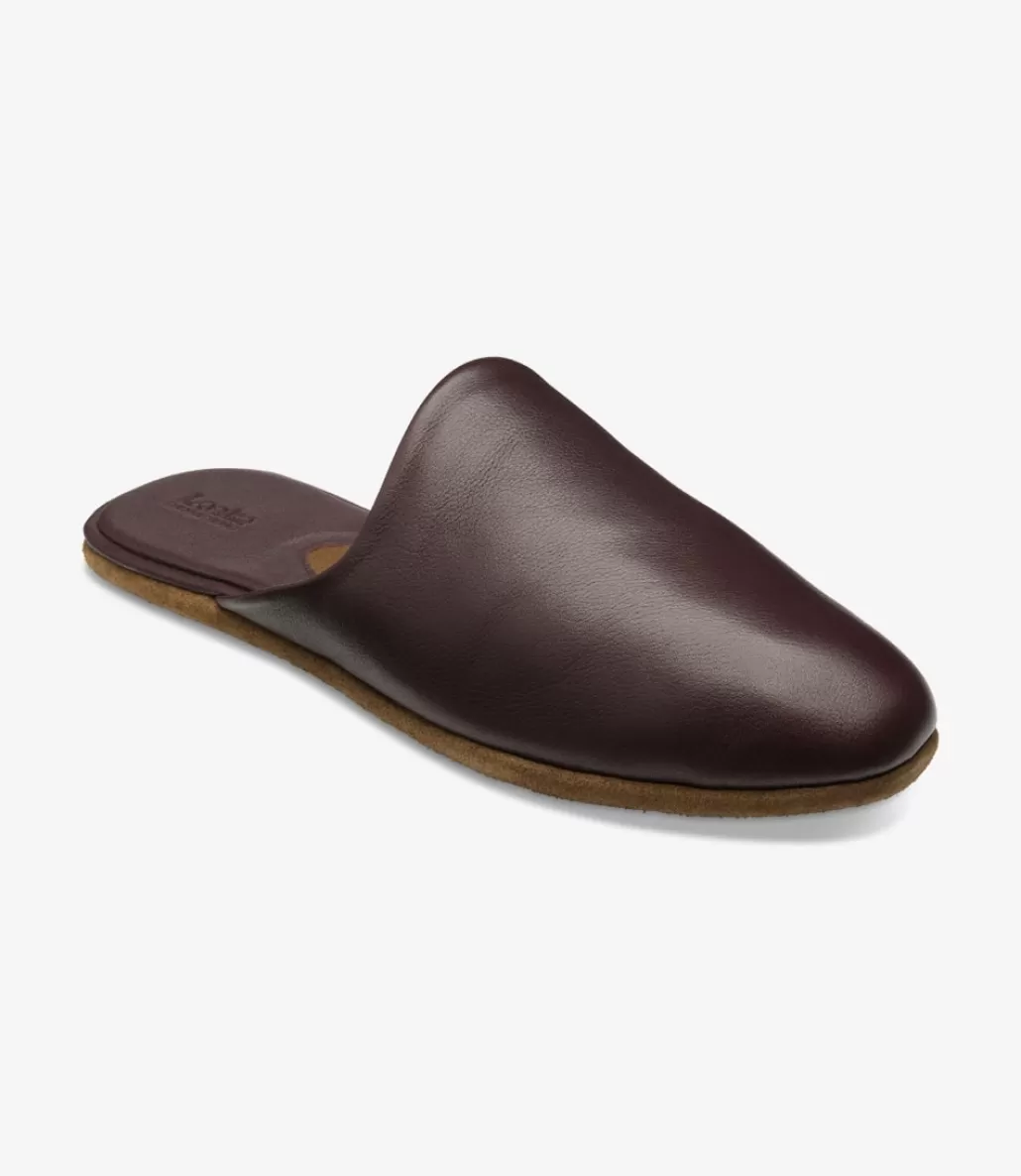 Slippers | Men's Slippers | Loake Garrick Slippers Burgundy Grain