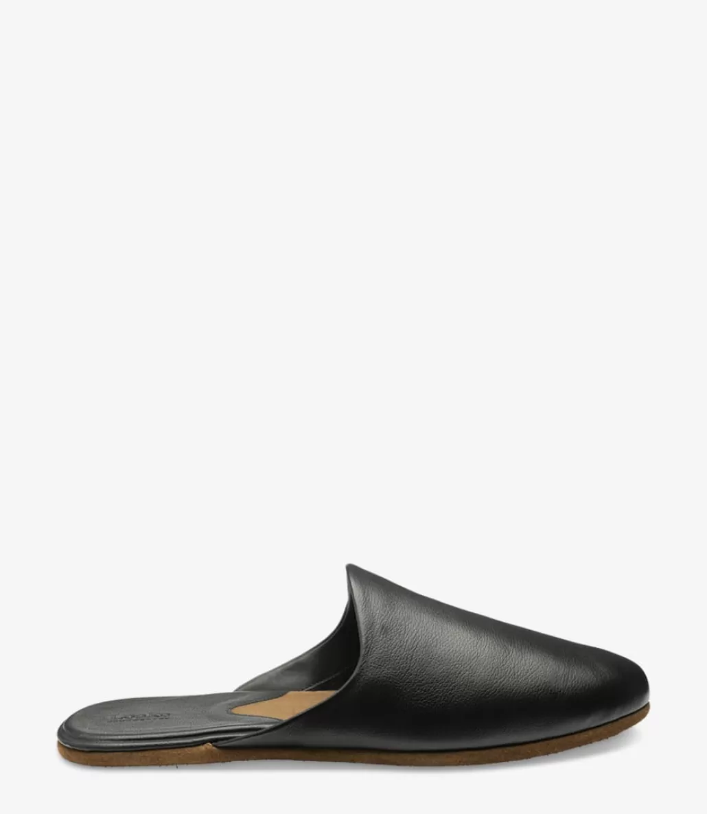 Slippers | Men's Slippers | Loake Garrick Slippers Black Grain