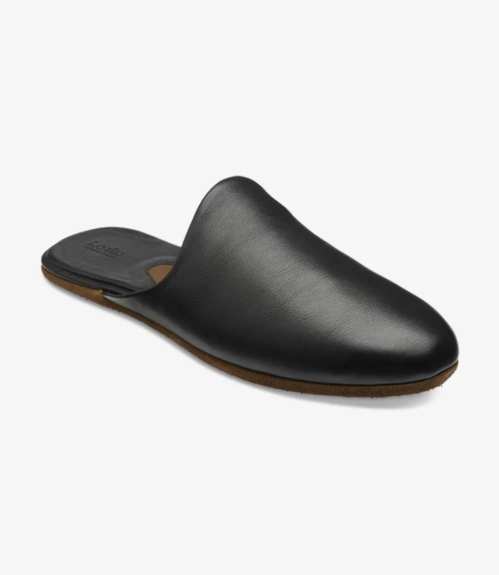 Slippers | Men's Slippers | Loake Garrick Slippers Black Grain