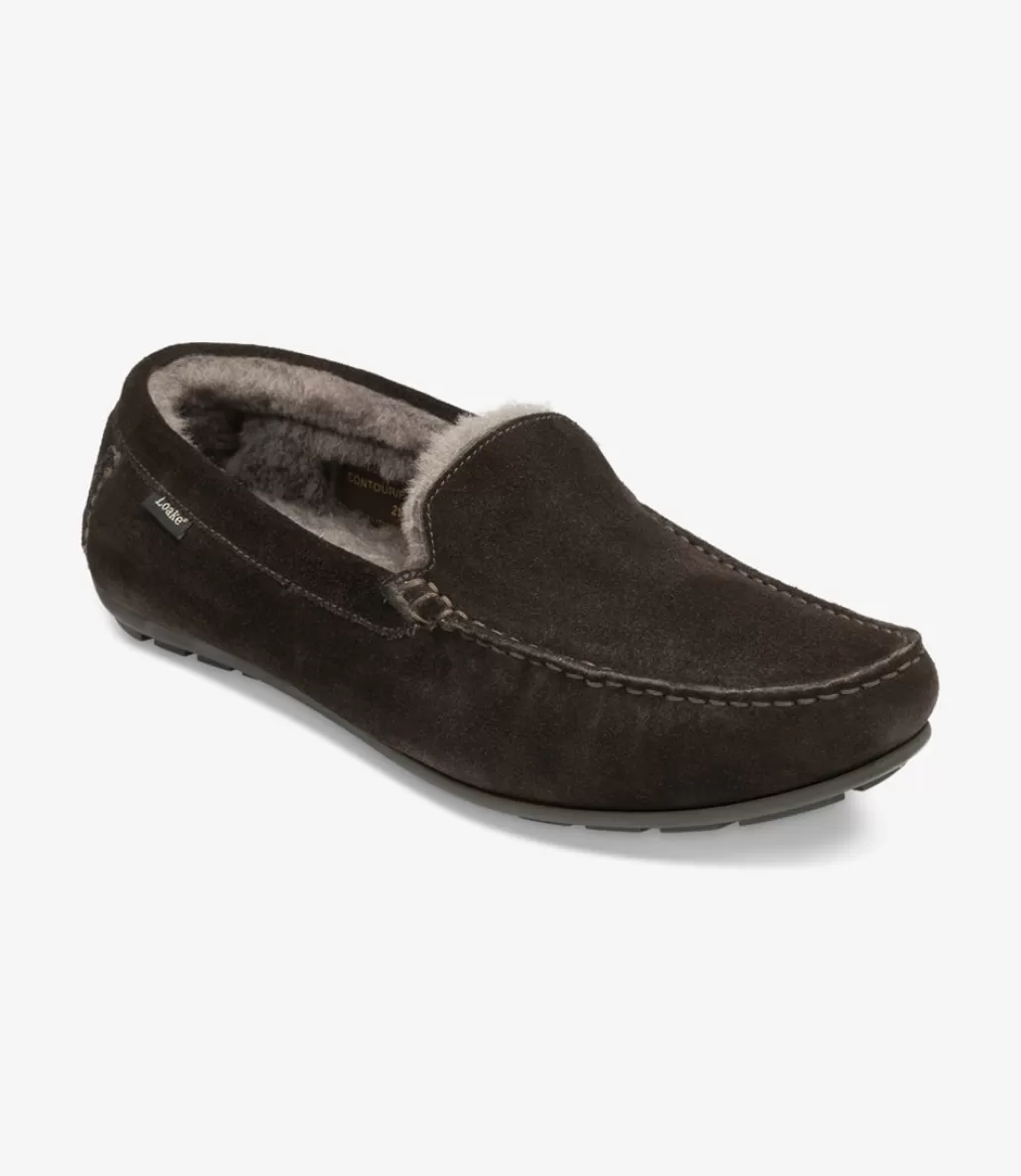 Slippers | Men's Slippers | Loake Guards Slippers Dark Brown Suede