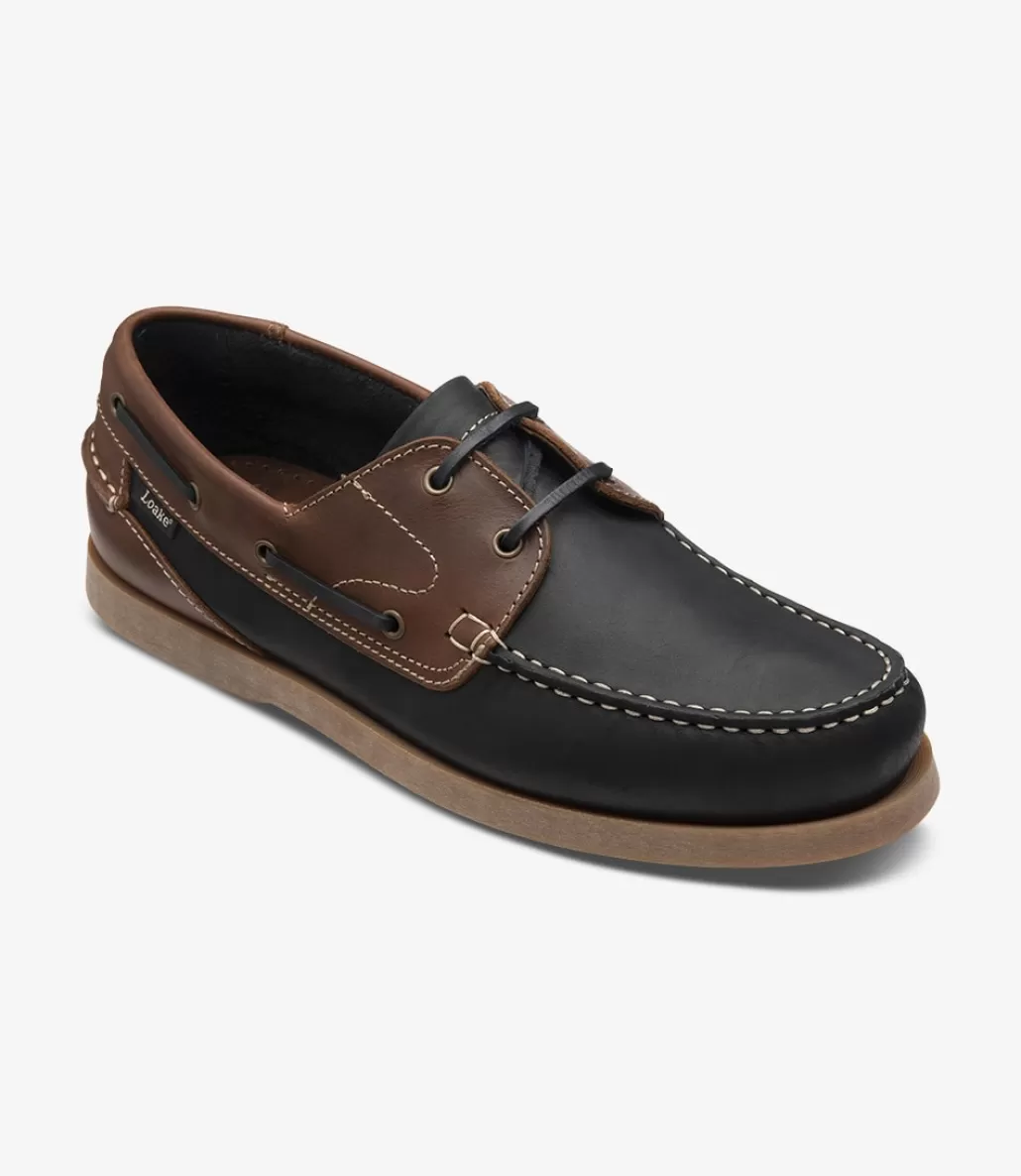 Boat Shoes | Loake Lymington Navy Brown Nubuck