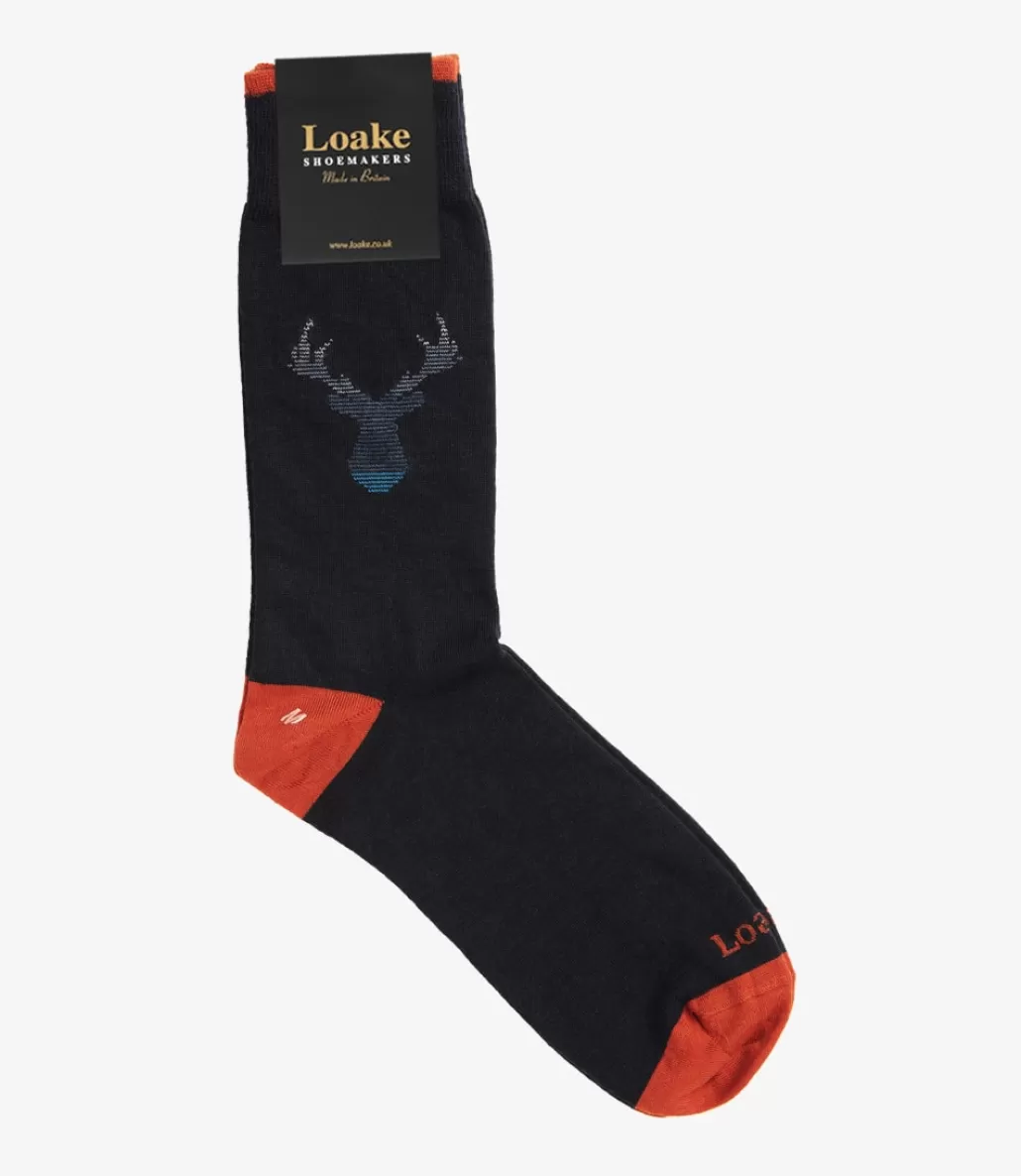 Socks | Loake Stag Socks Navy