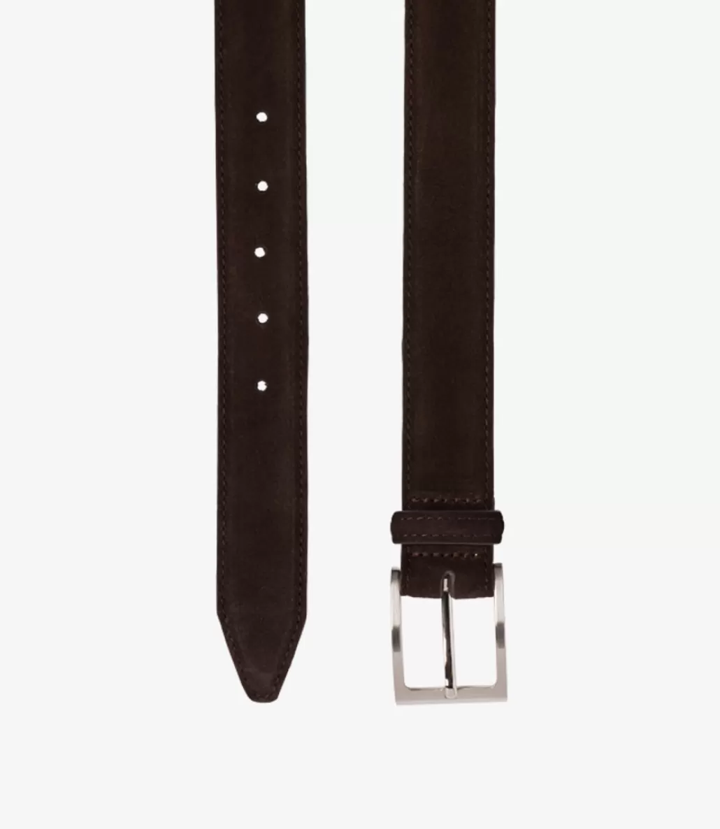 Casual Belts | Loake William Belt Dark Brown Suede