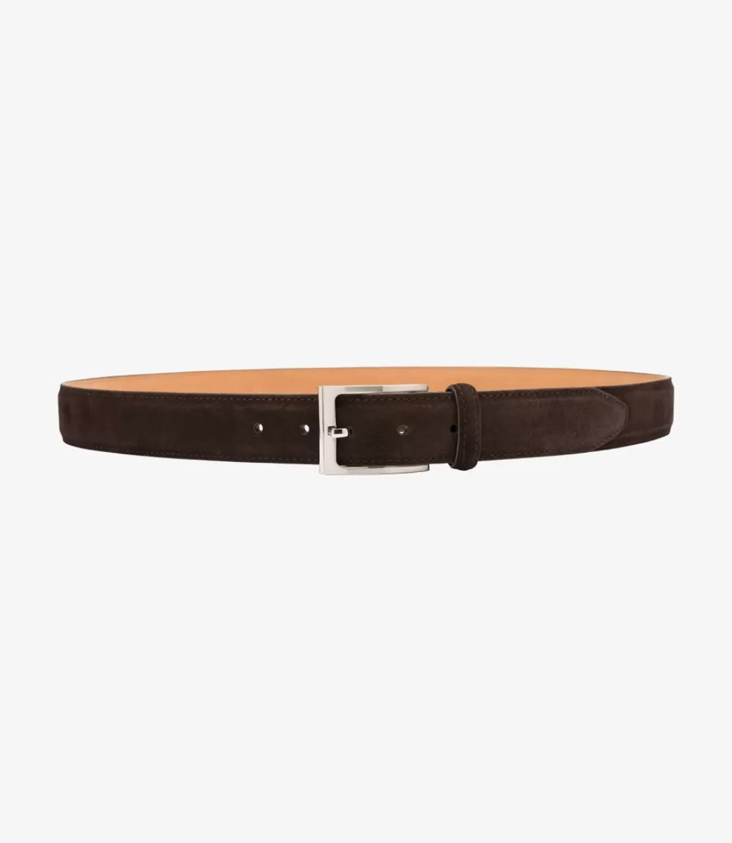 Casual Belts | Loake William Belt Dark Brown Suede