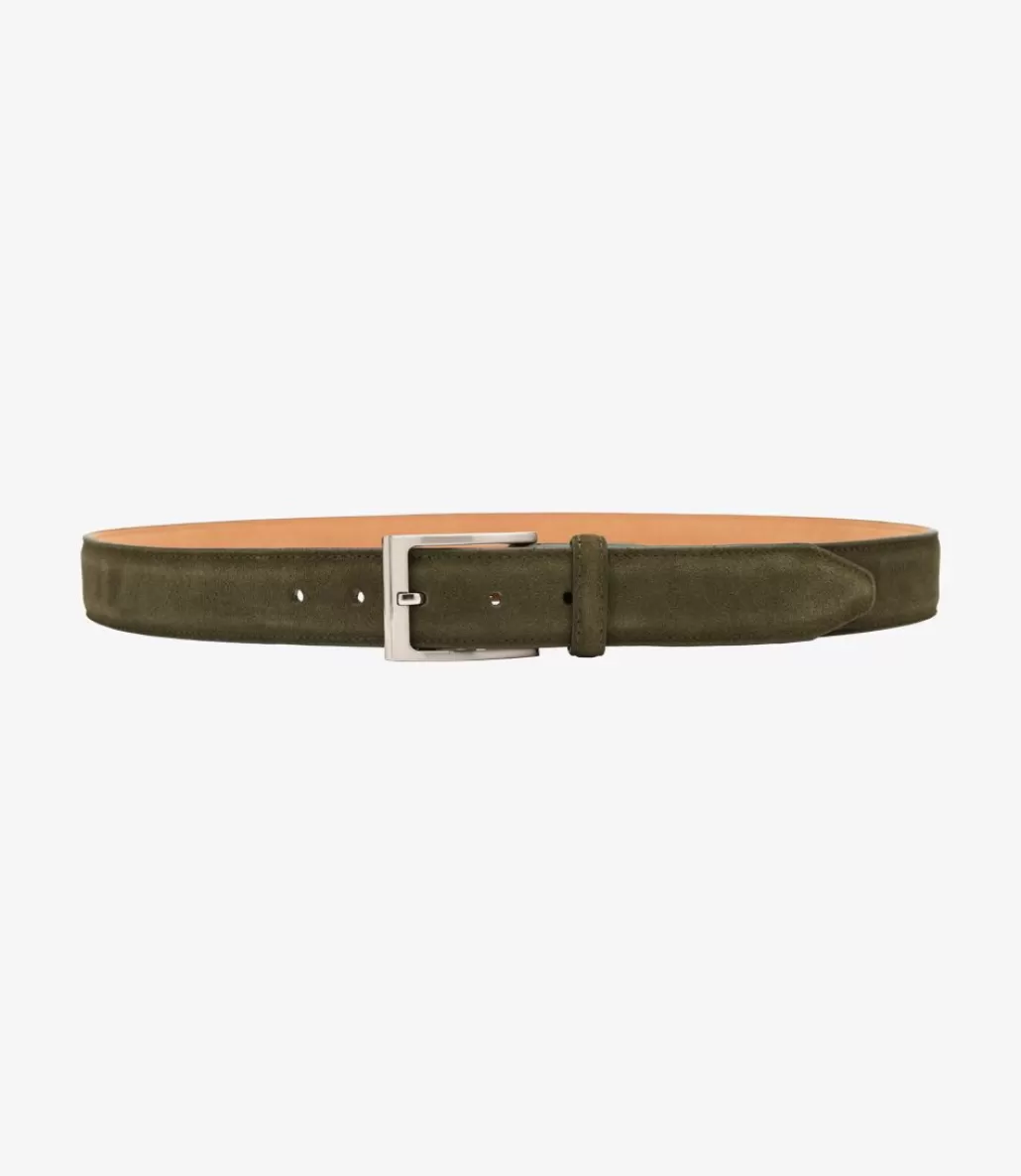 Casual Belts | Loake William Belt Green Suede