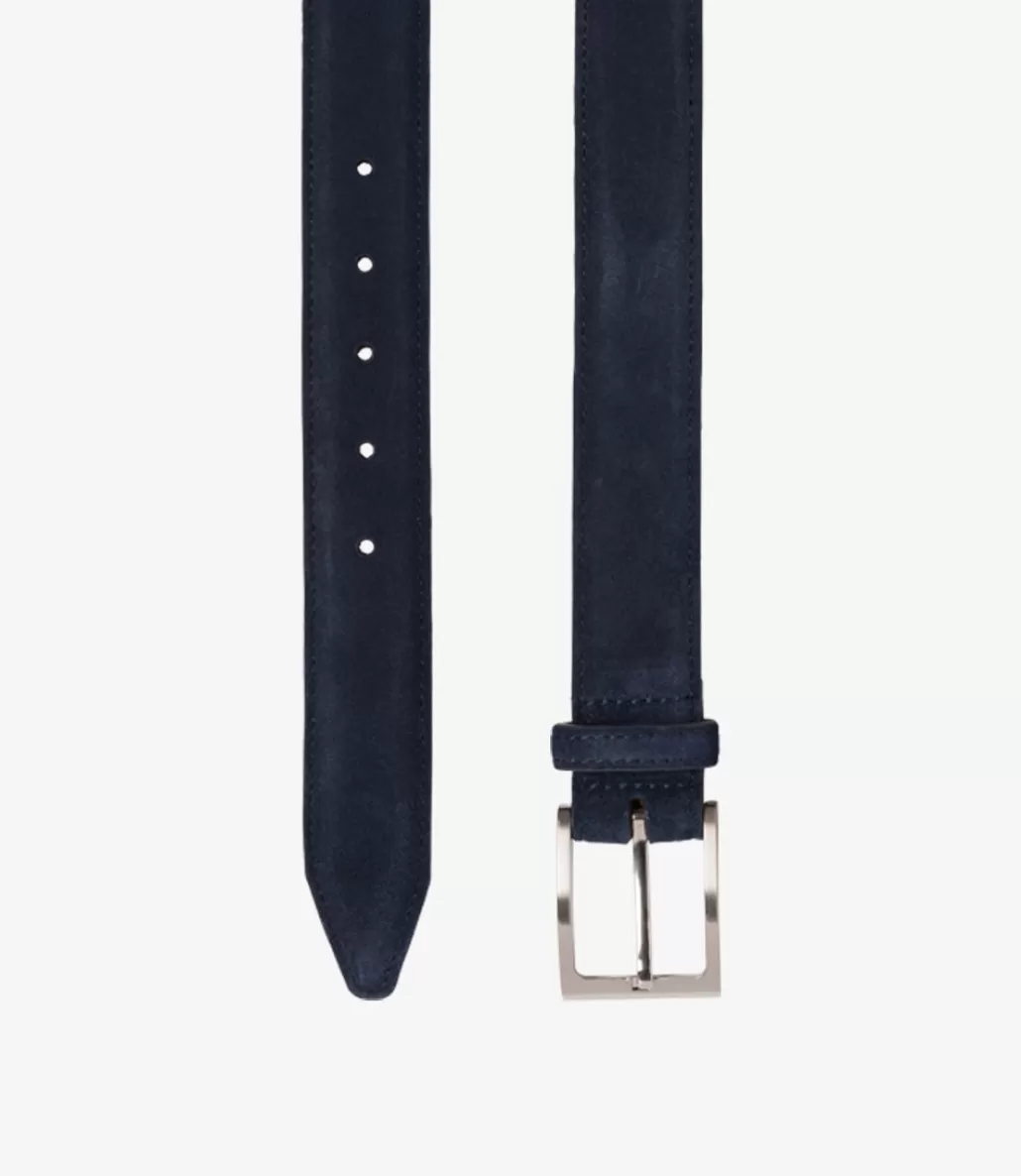 Casual Belts | Loake William Belt Navy Suede