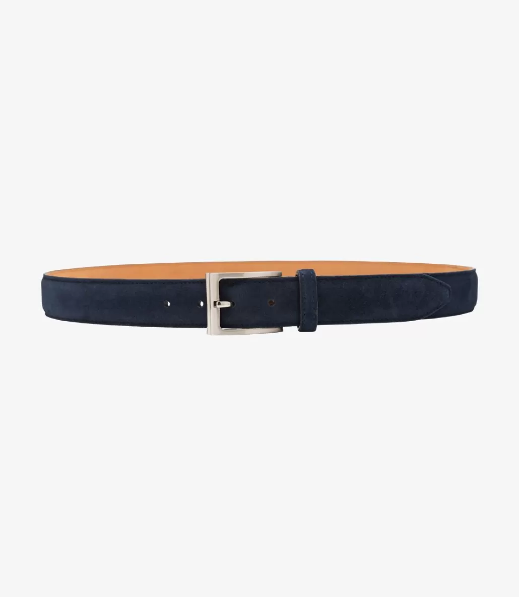 Casual Belts | Loake William Belt Navy Suede